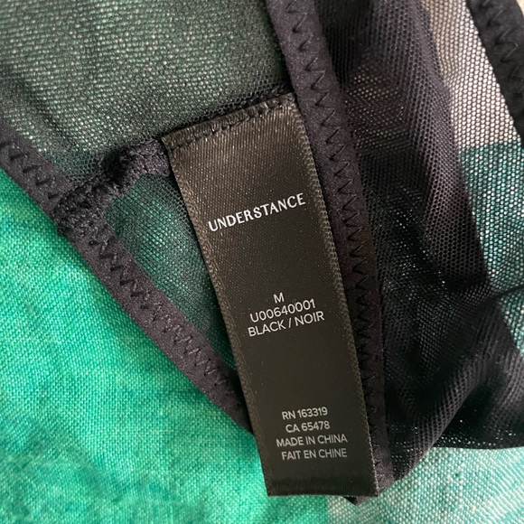 Moonlight Sheer Plunge Black Floral Embroidered Bra & Matching Thong - Picture 6 of 10